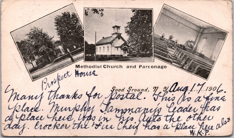 PC6670 NY New York LI Long Island Good Ground Methodist Church Views Postcard