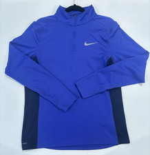 Nike Dri-FIT Men  s Running Pullover L Blue Quarter-Zip Pullover Long Sleeve