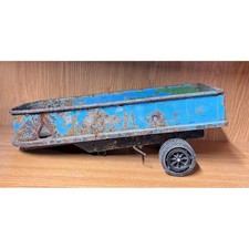 Vintage Metal Farm Trailer Toy Blue Green Rustic Old Toy Truck Trailer