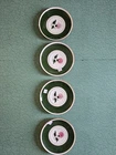 Stangl Pottery Scottish Thistle Dessert Plate / Saucer 6 3/8" Green and Pink 56L