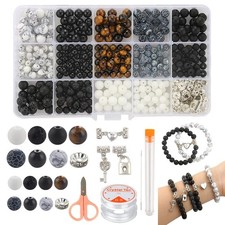 Mchruie Stone Beads for Jewelry Making, Charm Bracelet Making Kit, 450Pcs Bea...