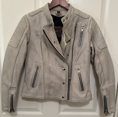 First Classics Distressed & Antiqued Leather Motorcycle Jacket Men's Size Small