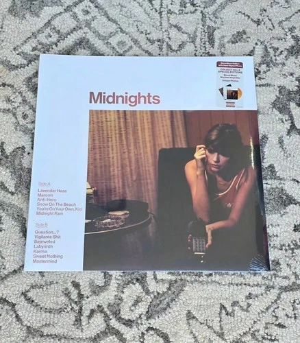 Taylor Swift SIGNED Midnights Blood Moon Marbled Vinyl Autograph Insert Sealed