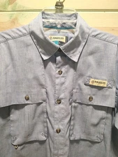 Magellan Outdoors Men's Fish Gear Relaxed Fit Blue SM Long Sleeve Button Shirt