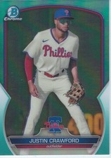 Justin Crawford, Phillies, 2003 Bowman Chrome Prospects Aqua Refractor, #15/125