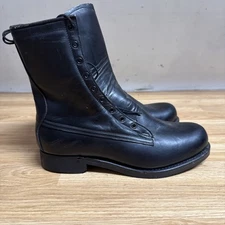 Addison Military Black Leather Combat Boots 3563 Vintage 1972 Mens Size 8.5 E