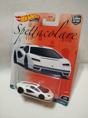 2023 Hot Wheels Premium WHITE LAMBORGHINI COUNTACH LPI 800-4 Spettacolare Car Cu