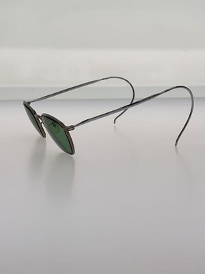 American Optical 1950er Gummistiefel Sonnenbrille Metallgestell silber schwar...