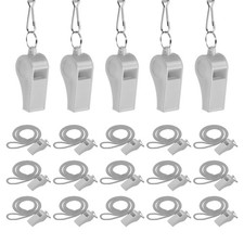 Plastic Whistles with Lanyard 20 Pcs  Gray -Fitting for Coaches/Referee 