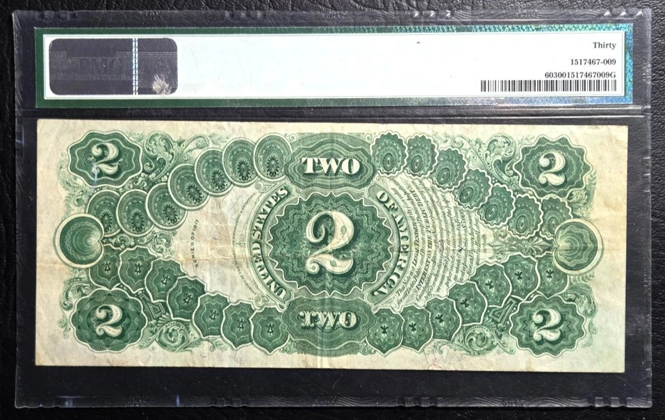 1917 US Legal Tender $2 Note FR#60 - PMG 30 - Very Fine - Image 2 of 4