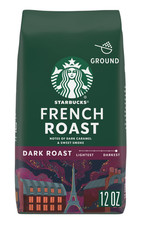Starbucks French Roast, Ground Coffee, Dark Roast Hot or Iced Coffee, 12 oz