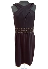 David Meister/Neiman Marcus Black Y2K Cross Front Grommet Waist Ladies SZ 12 NWT