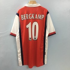 Bergkamp 10 Arsenal Jersey 1998 1999 Size XL Retro Football Vintage Away Soccer