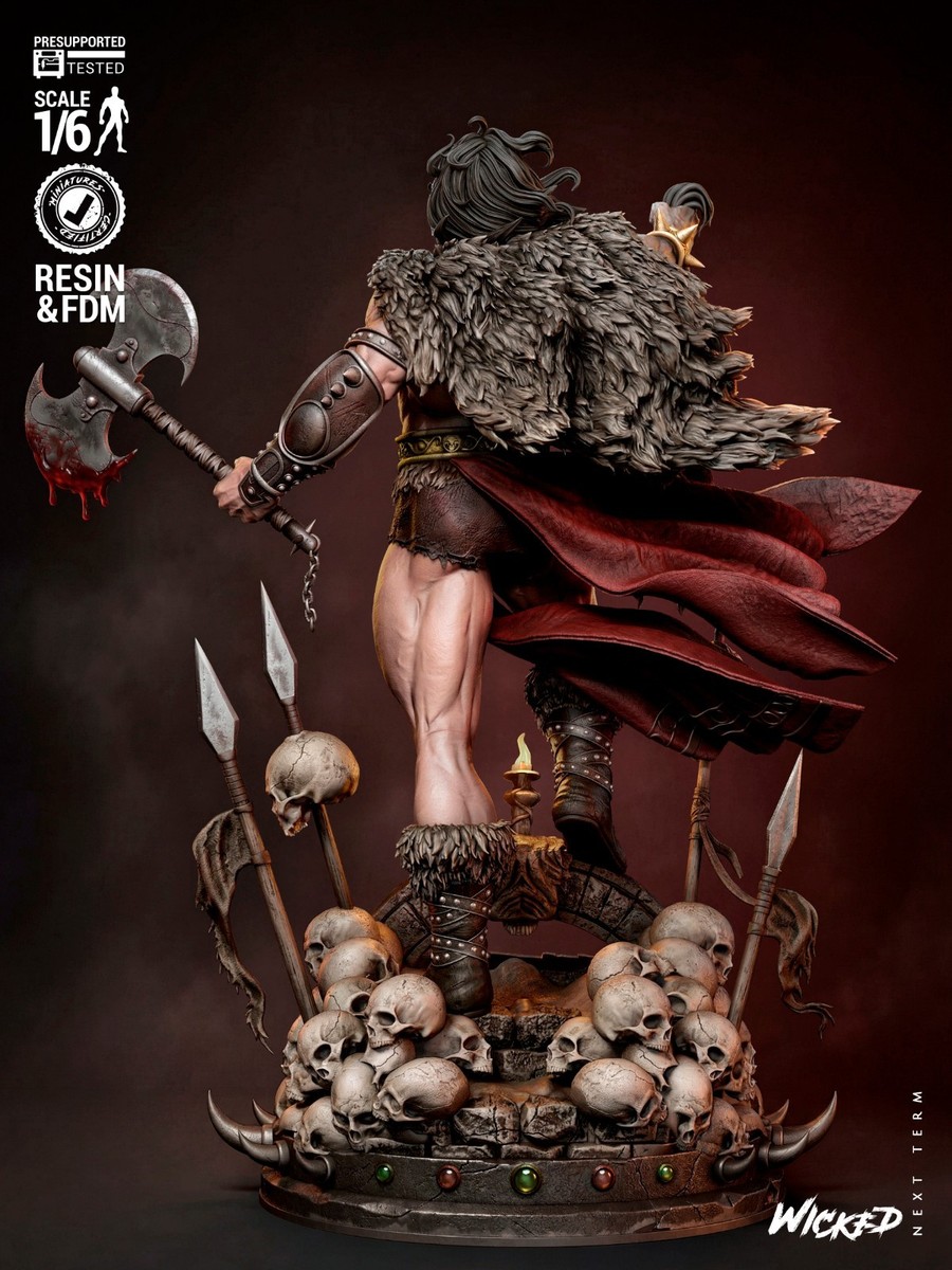 Conan the Barbarian 1/6 or 1/8 Scale Statue 3D Print Kit Unpainted