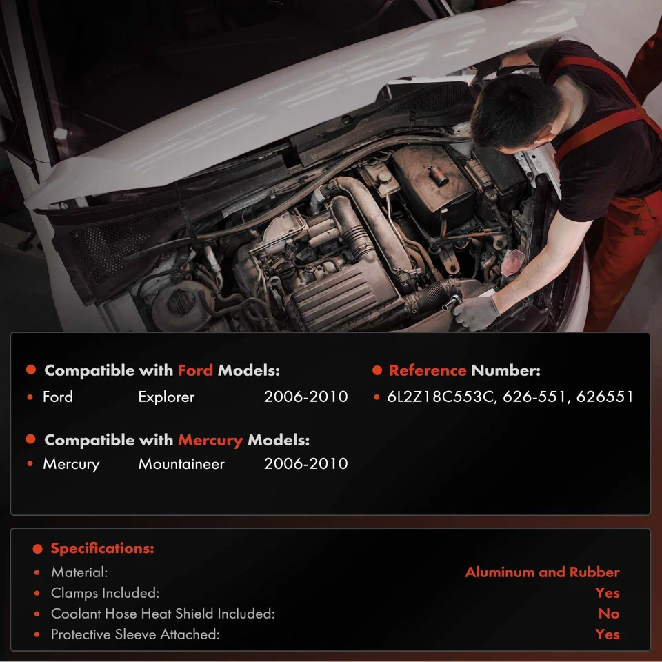 Впускной шланг водонагревателя ОВК в сборе для Ford Explorer Mercury Mountaineer 06-10 - Изображение 2 из 4