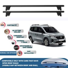 Roof Bars Cross Bars for Nissan Townstar Combi/Van 2022 + Lockable 2X Black