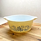 Pyrex 2.5 Qt Casserole Dish Homestead Tan And Blue VINTAGE 475B NO LID