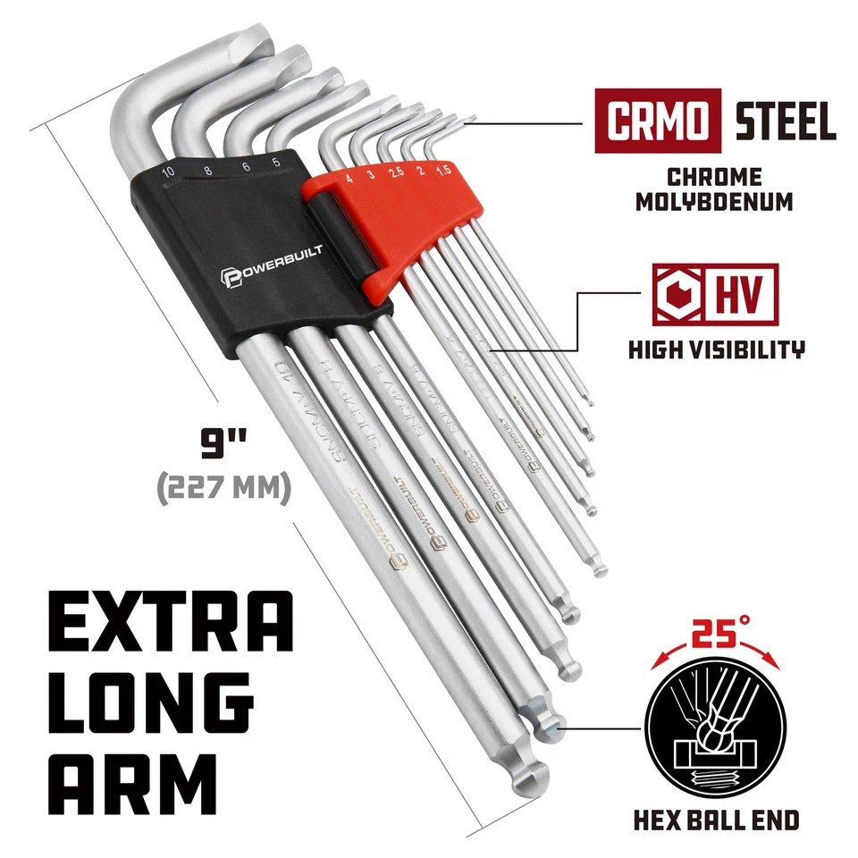 Powerbuilt 9 Piece Zeon Metric Hex Key Wrench Set for Damaged Fasteners - 240095 - Image 3 of 4