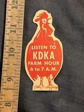 Pennsylvania KDKA Farm Hour radio gallo papel anuncio efímero