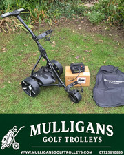 USED BEN SAYERS ELECTRIC GOLF TROLLEY & NEW SWIFTCADDY LITHIUM BATTERY