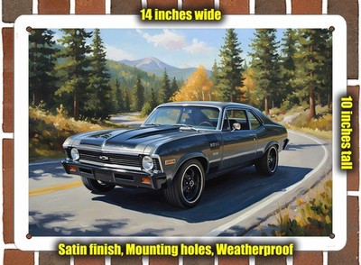 Metal Sign - 1969 Chevrolet Nova SS Oil Painting - 14x10
