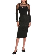Dolce & Gabbana Silk-Blend Midi Dress Women's Black 36
