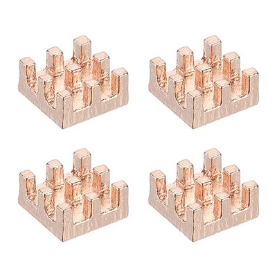 4 Pcs Copper Heatsink 6x6x3mm, Heat Sink Cooler Radiator for Raspberry Pi