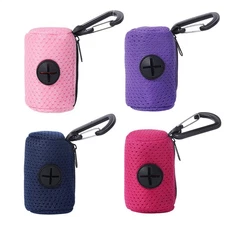 Dog Poop Bag Dispenser Mesh Fabric Attachment Pet Waste Bag Dispenser