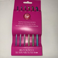 Boye Tapered Throat Anodized Aluminum Crochet Hook Set of 6 US E thru J