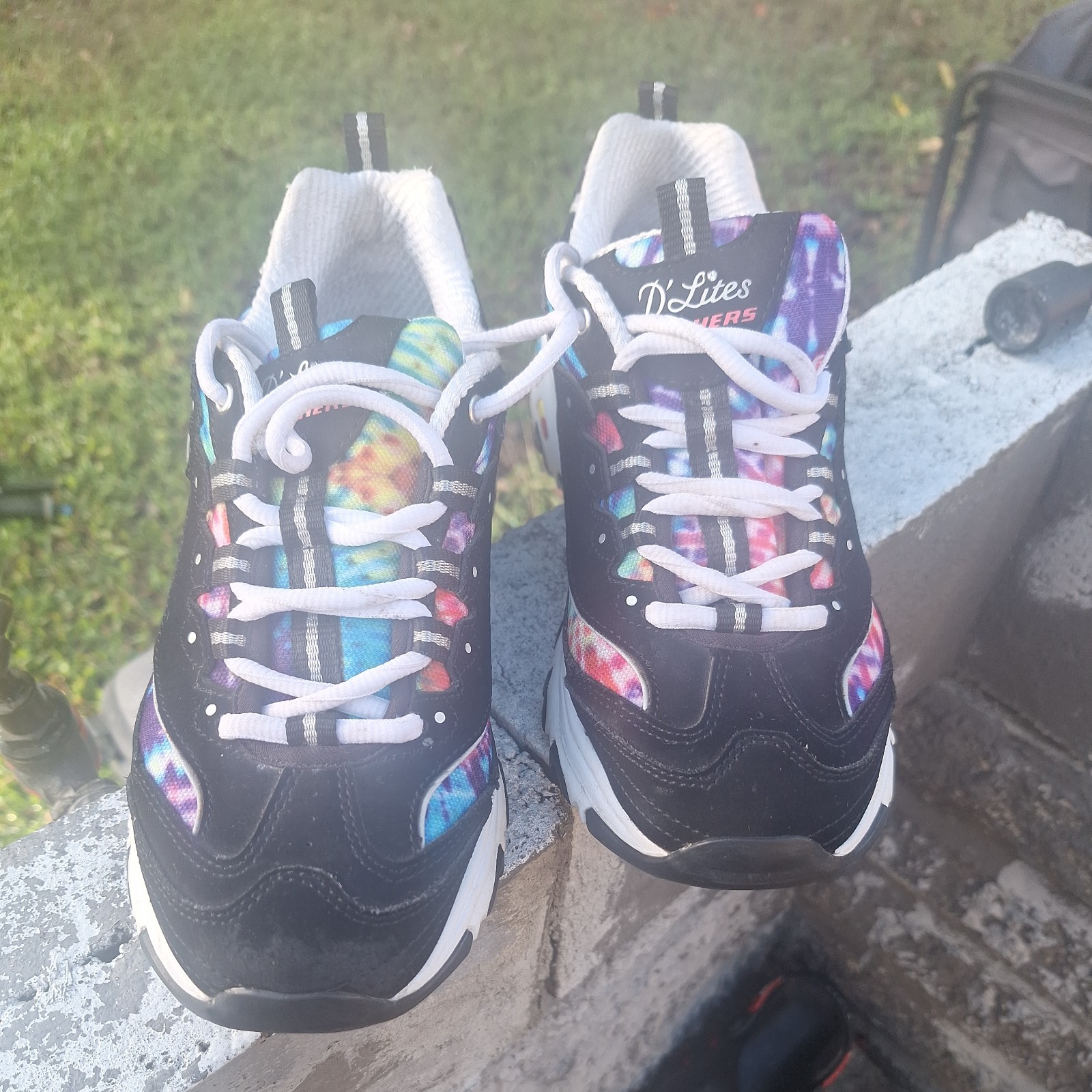 Skechers D'lites Sporty Summer Fiesta Womens Black Size US 7