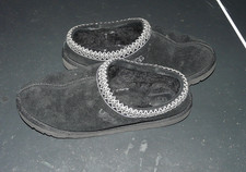 UGG Tasman II Sheepskin Black Braid Suede Slippers Shoes Women Women's Size 11