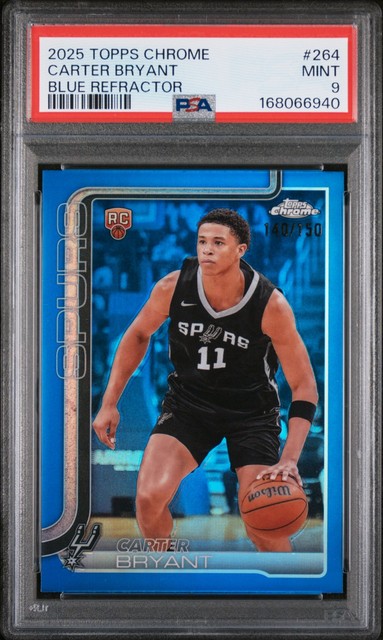 2025 Topps Chrome Blue Refractor #264 Carter Bryant Rookie RC /150 PSA 9