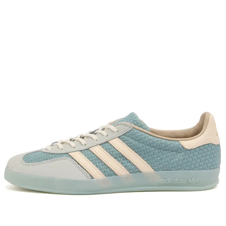 adidas Originals Gazelle Indoor Trainers in Light Blue and White