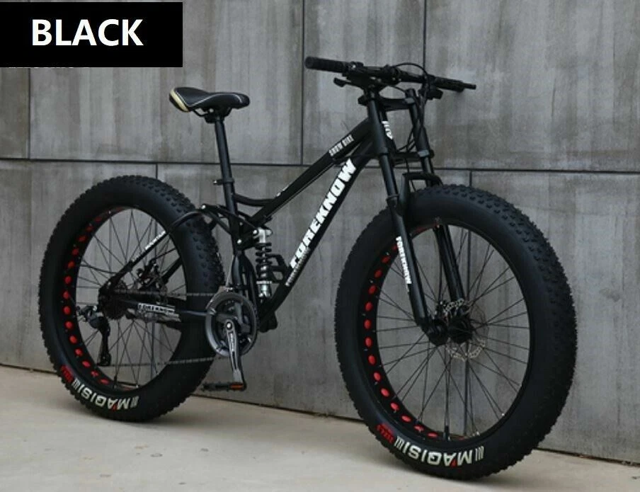 26" x 4.0 Large Fat Tire Heavy Duty Beach Mountain Bike Hollowed Rim 7/21 Speed
