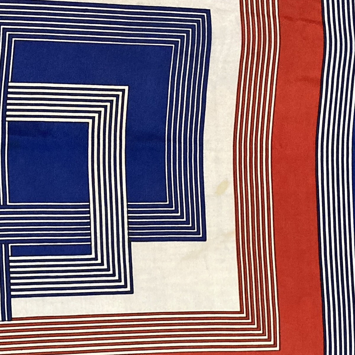 ハッピ♥️ Vintage 60's PAOLI Japan Scarf Red White Blue Squares Geo MCM