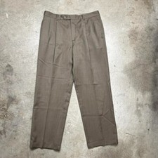 Vintage Jos A Bank Pleated Trousers Herringbone 34x29