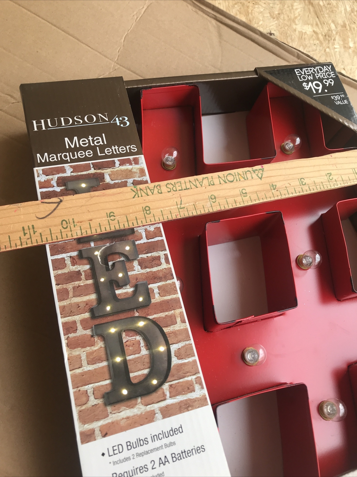 Hudson 43 Metal Marquee Letters Leds Bulbs Included Requires 2 AA Batteries not 