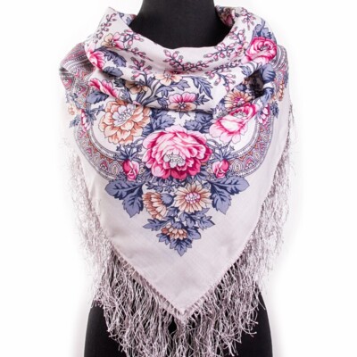 35'' Kumushka Pavlovo Posad Shawl 1453-1 Кумушка Павловопосадский Платок