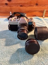 Vintage Mamiya/Sekor 500 DTL with Vivitar 2 x -1 Auto Lens and Leather Strap