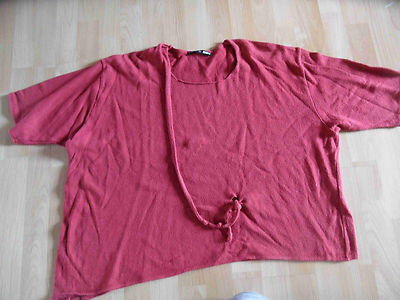NUU schönes Strickshirt m. kurzem Arm rot onesize TOP (HMI 614)