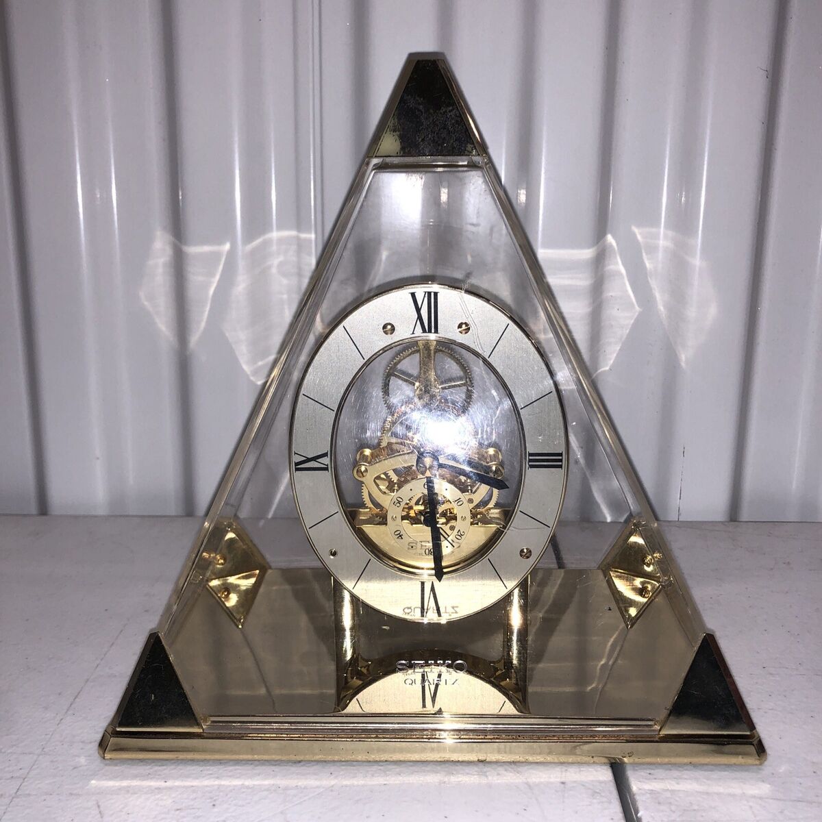 Vtg Seiko Pyramid Quartz Triangle Skeleton Mantle Table Vtg Seiko Pyramid Quartz Triangle Skeleton Mantle Table