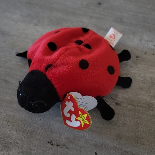 Ty TEENIE BeanieBaby "Lucky" MINI Ladybug PRISTINE CLEAN (NOS)Brand New In Pouch - Foto 3