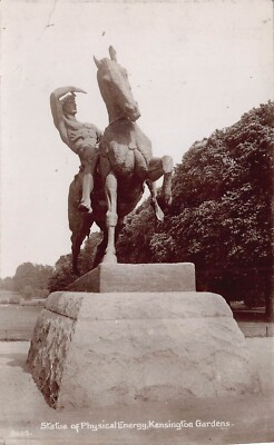 London England ~ Kensington Gardens-Statue Von Physical Energy-Real Foto