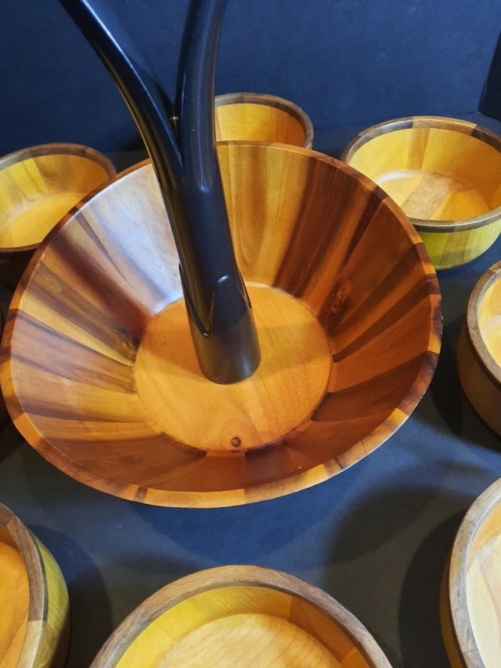 箱子和桶 8 个沙拉碗带中世纪现代碗不寻常的手柄 — 第 3/4 张图片