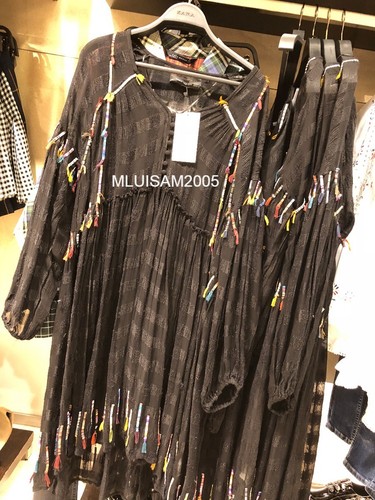Zara Kimono Con Frange Nero Taglia M-L RIF. 2903/041 | eBay