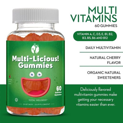 Adult multivitamin 60 capsules of male and female vitamin gummies