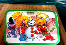 Sesame Street 4 Placemats Double Sided Laminated Vintage Made In U.S.A Actively