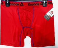 Reebok Men's Boxer Brief Medium RED Performance Stretch Gym Sport Underwear New