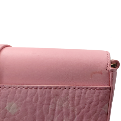 MCM Womens Mode Travia Blossom Pink Leather Shoulder Bag Small