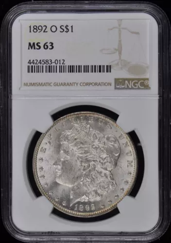 1892-O Morgan Dollar S$1 NGC MS63
